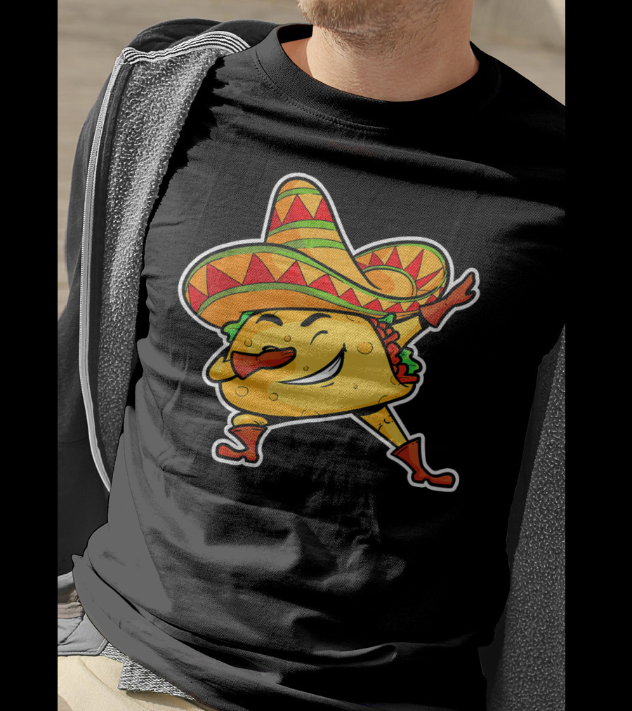 Dabbing Taco With Sombrero Cinco De Mayo T-Shirt