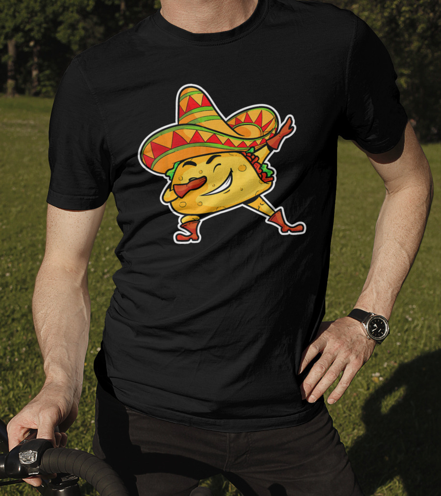 Dabbing Taco With Sombrero Cinco De Mayo T-Shirt