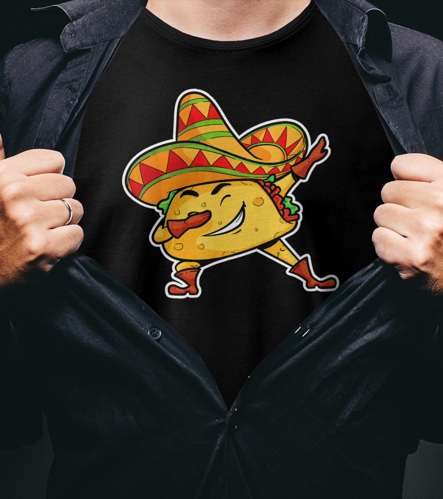Dabbing Taco With Sombrero Cinco De Mayo T-Shirt