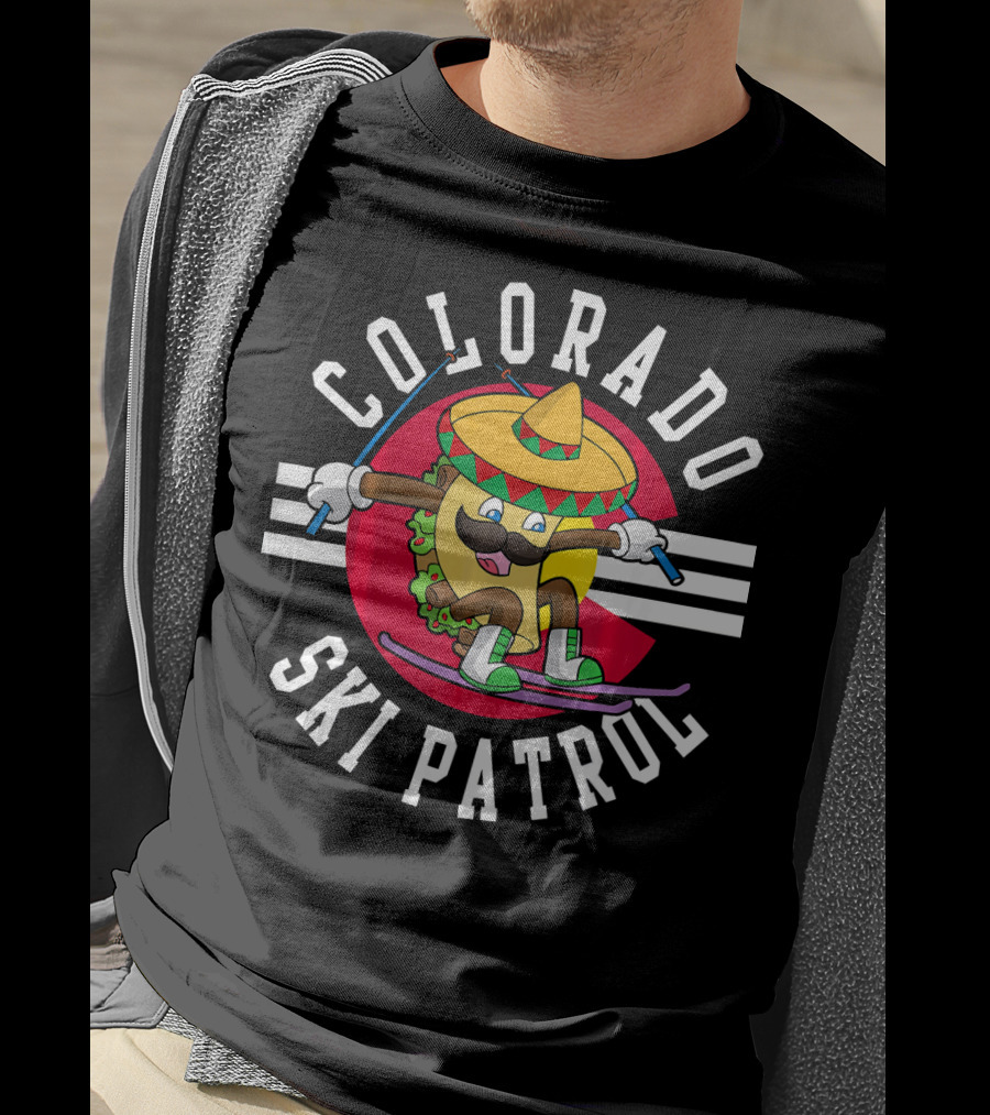 Colorado Ski Patrol Taco Skiing Flag T-Shirt