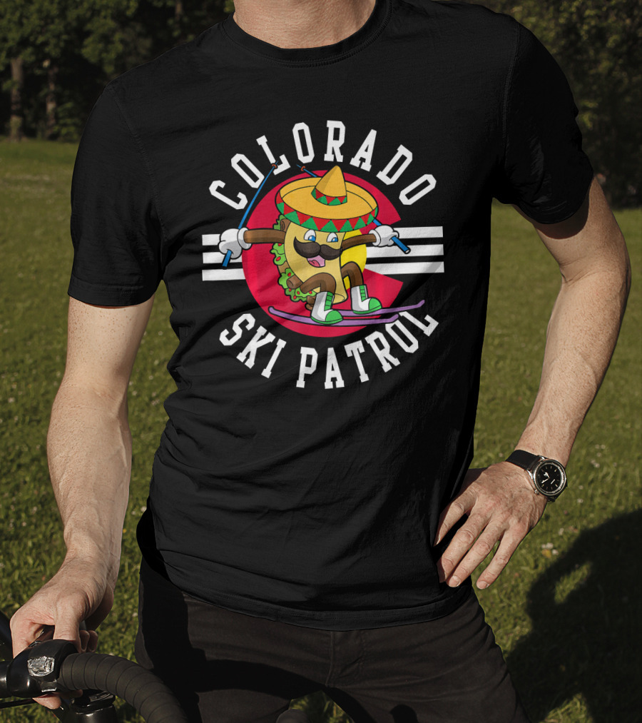 Colorado Ski Patrol Taco Skiing Flag T-Shirt