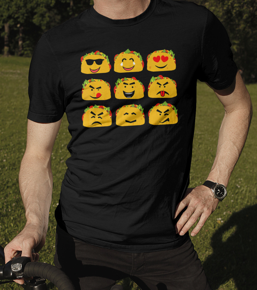 Taco Faces Emoji Cinco De Mayo Mexican T-Shirt