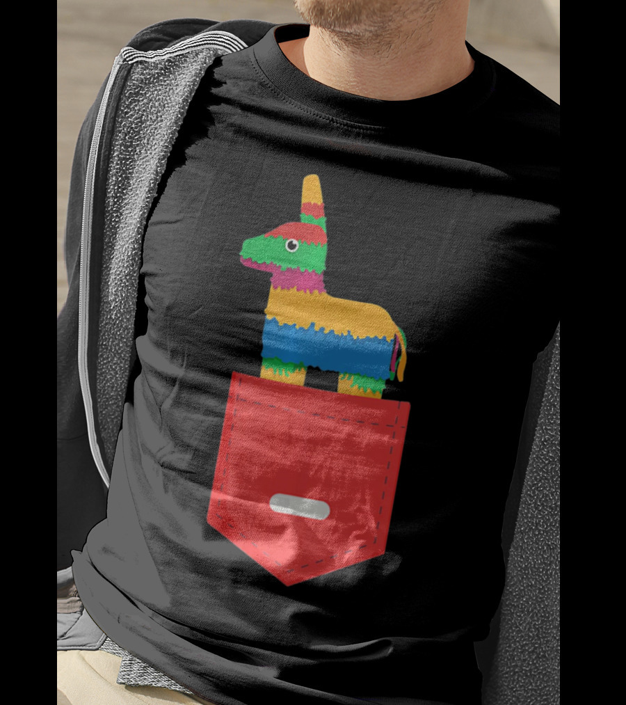 Cinco De Mayo Mexican Pinata In Pocket T-Shirt