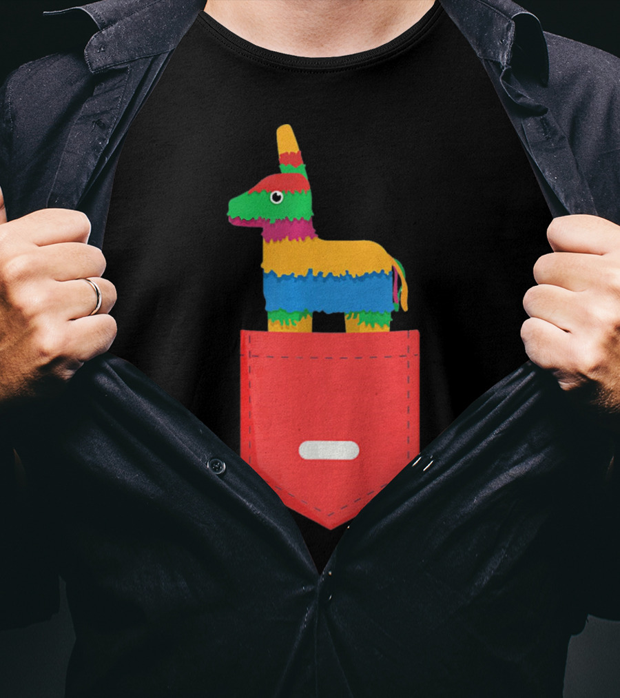 Cinco De Mayo Mexican Pinata In Pocket T-Shirt