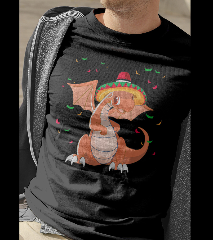 Cute Dragon Cinco De Mayo Celebrations With Sombrero T-Shirt