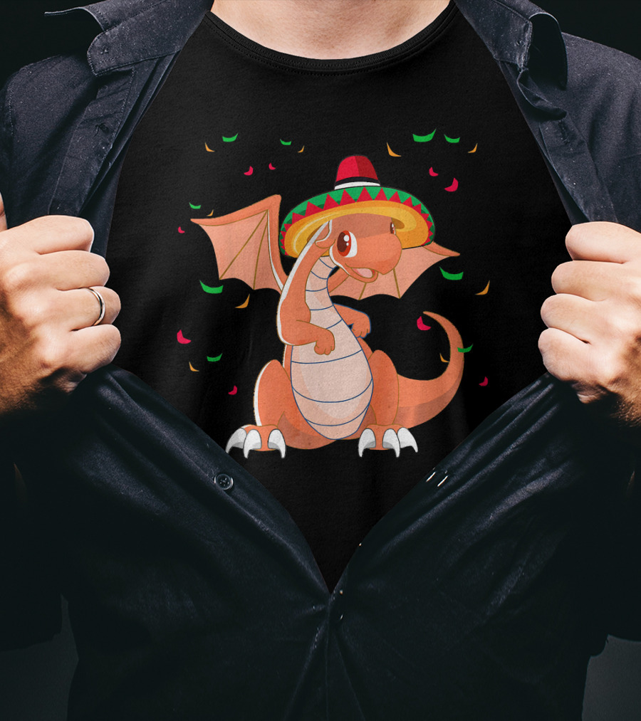 Cute Dragon Cinco De Mayo Celebrations With Sombrero T-Shirt