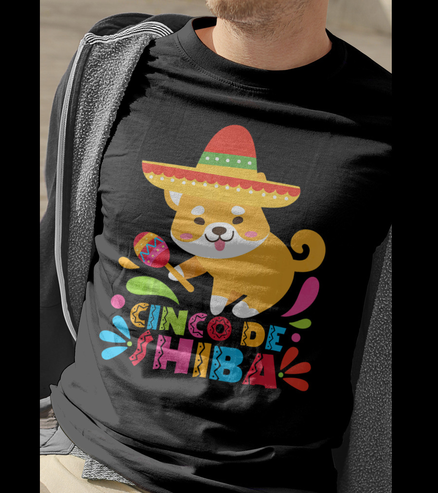 Cinco De Shiba Dog Mexican Fiesta T-Shirt