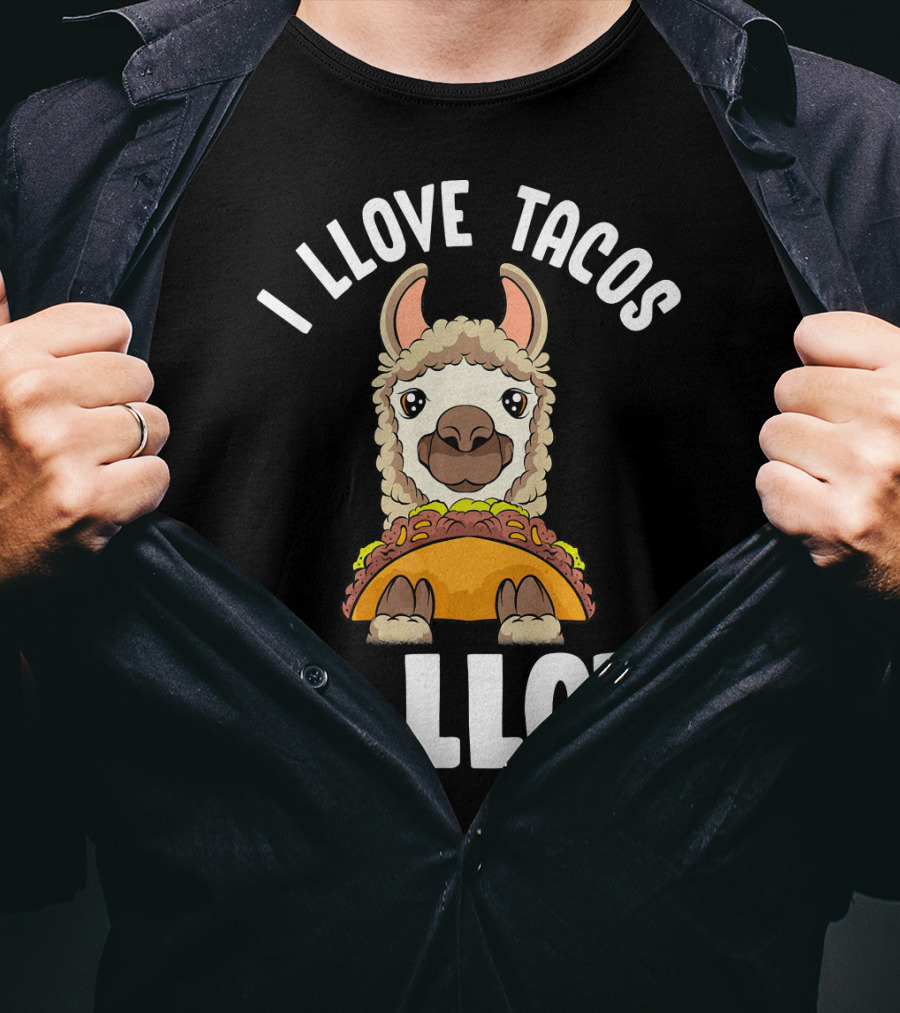 I Llove Tacos A Llot Taco Llama Cinco De Mayo Fun T-Shirt