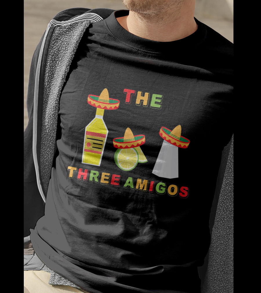 Cinco De Mayo Three Amigos Tequila Lime Sombreros T-Shirt