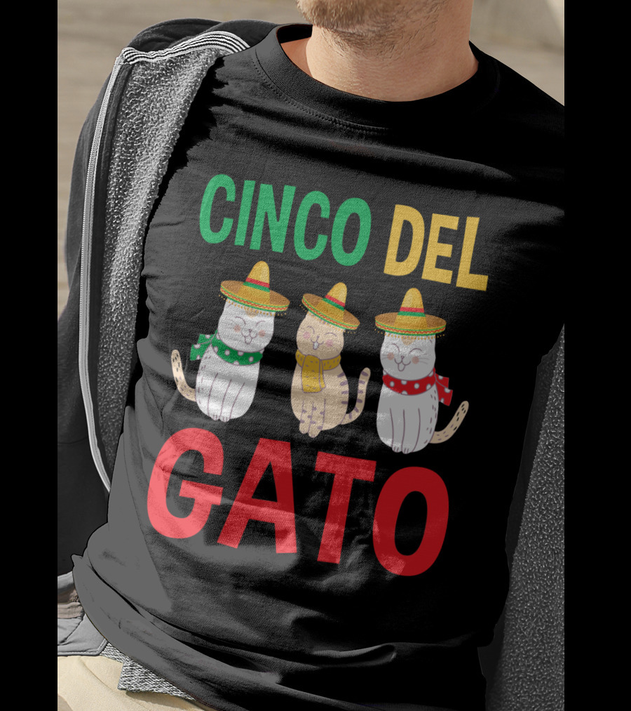 Cinco Del Gato Funny Mexican Cats Sombrero T-Shirt