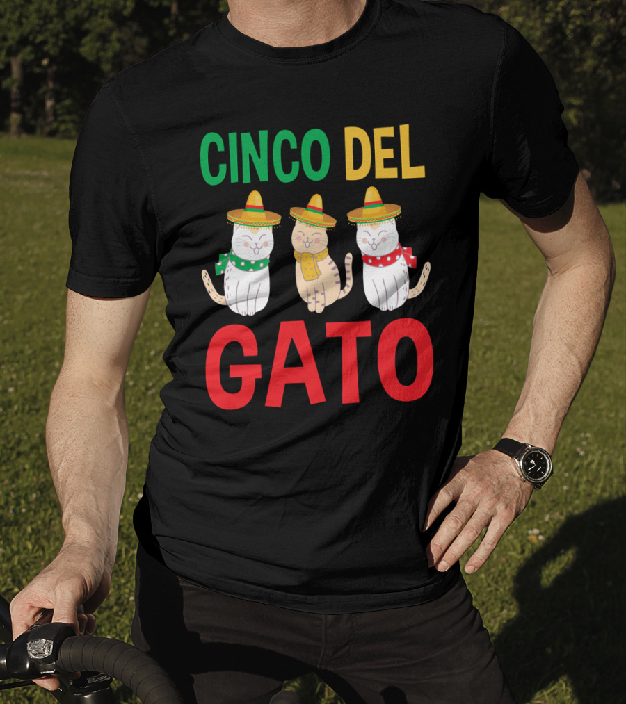Cinco Del Gato Funny Mexican Cats Sombrero T-Shirt