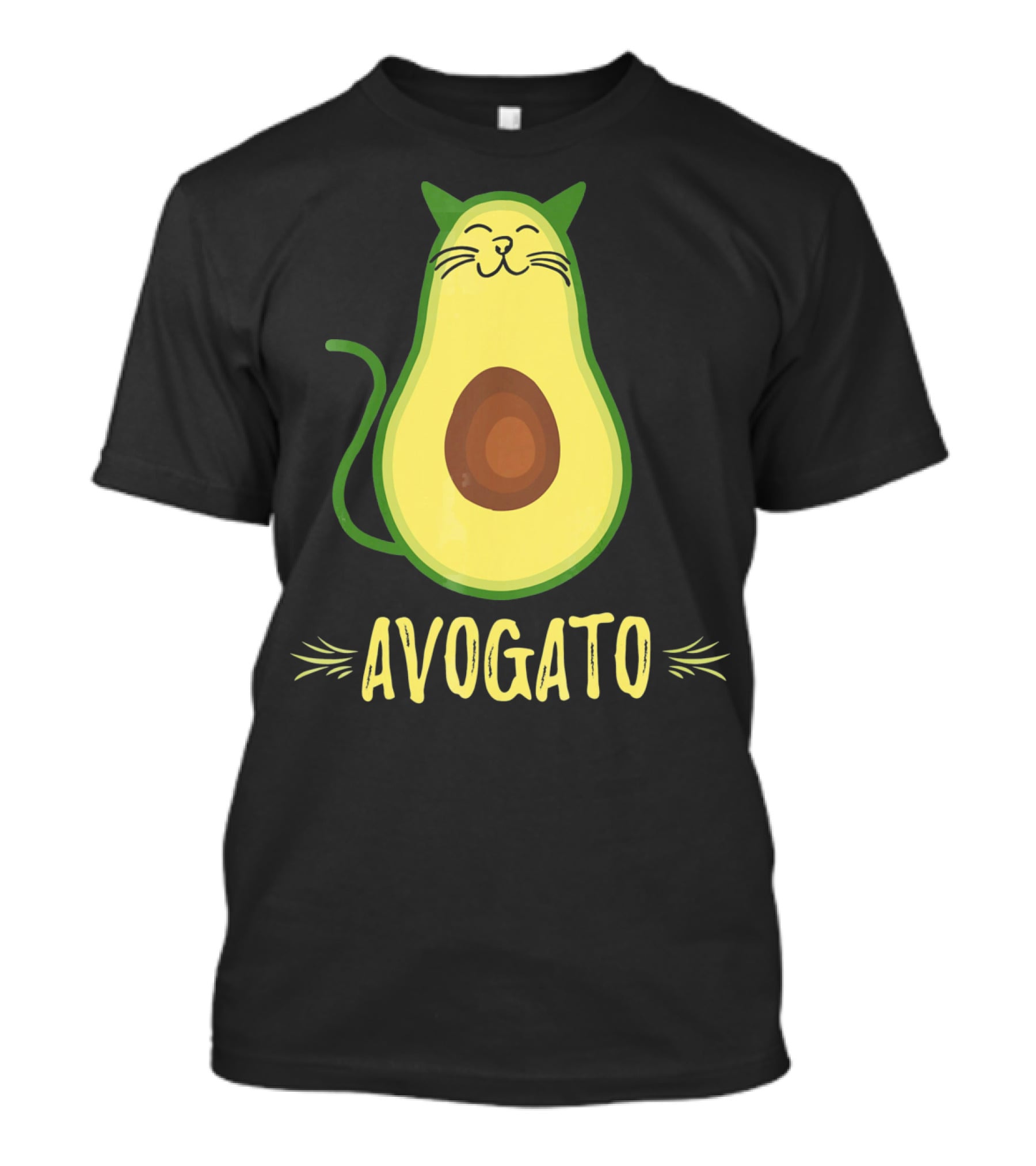 Avogato Avocado Cat Kitty Funny Meow T-Shirt
