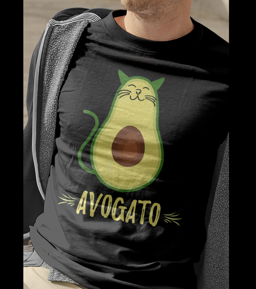 Avogato Avocado Cat Kitty Funny Meow T-Shirt