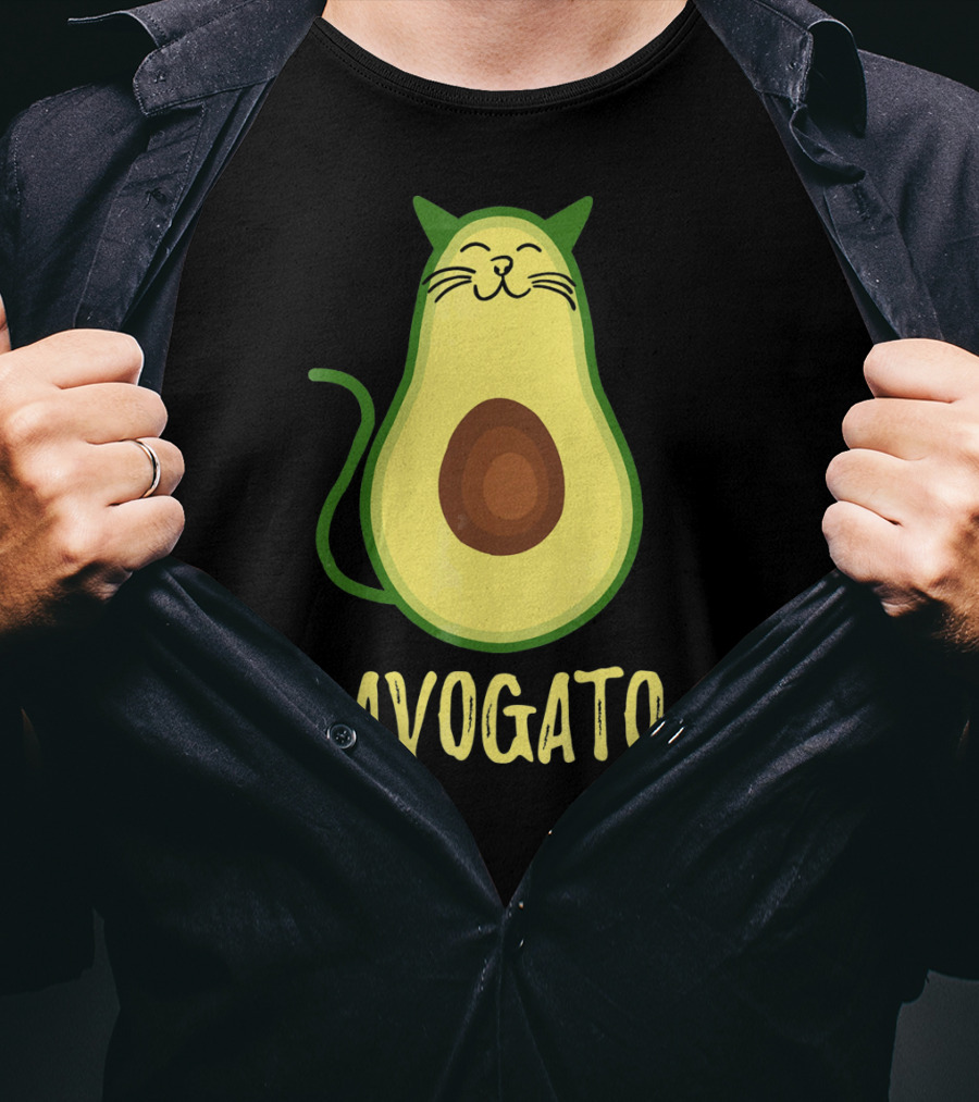 Avogato Avocado Cat Kitty Funny Meow T-Shirt