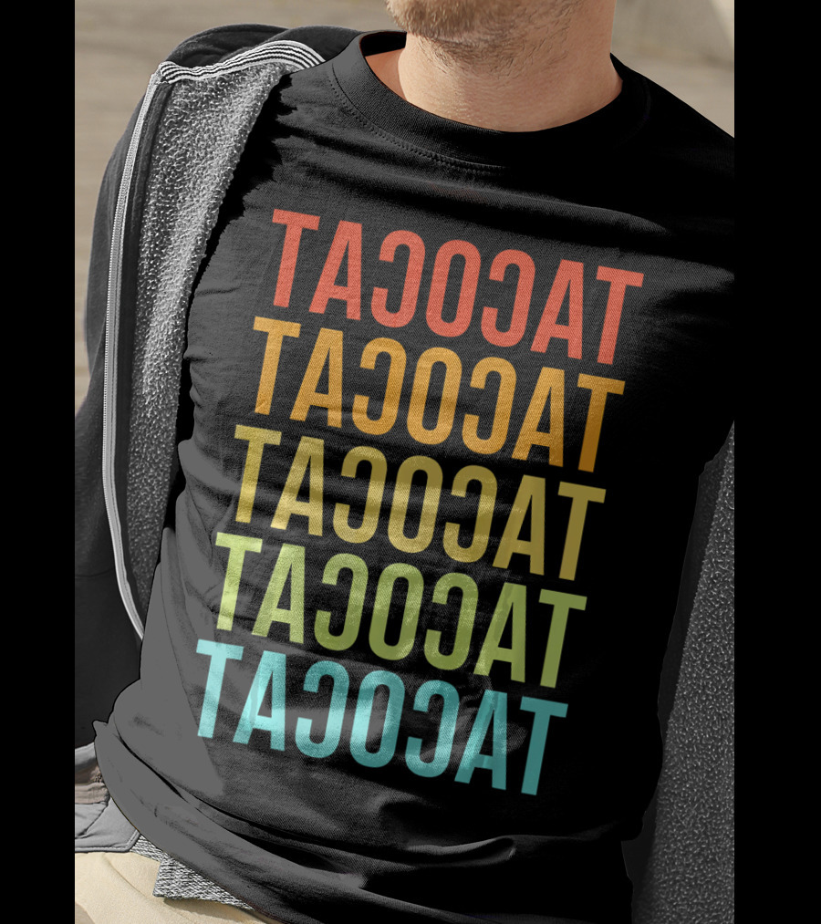 Tacocat Tacocat Tacocat Tacocat Tacocat Spelled Backwards Vintage Taco T-Shirt