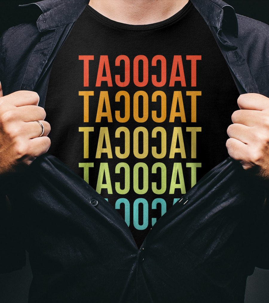 Tacocat Tacocat Tacocat Tacocat Tacocat Spelled Backwards Vintage Taco T-Shirt