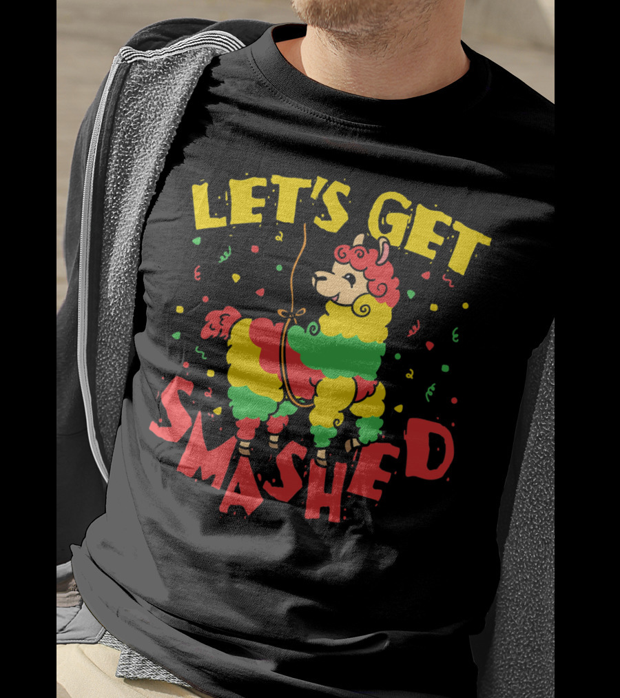 Let's Get Smashed Llama Cinco De Mayo T-Shirt