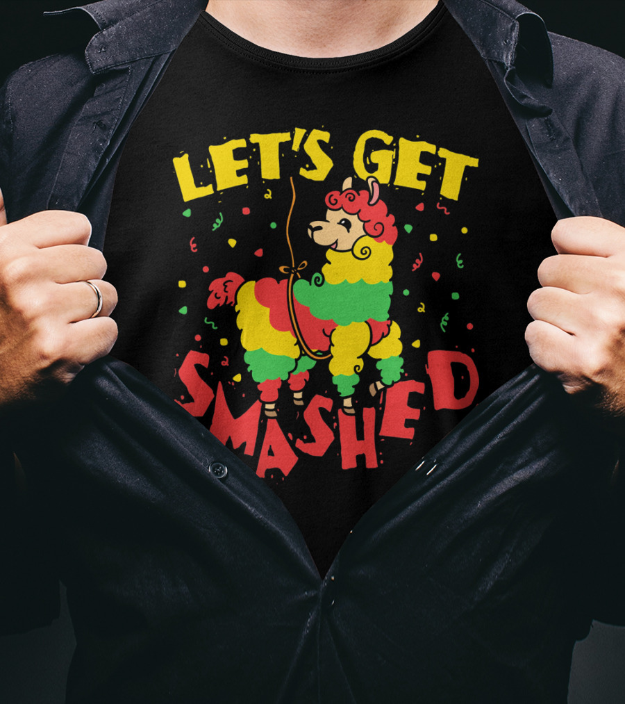 Let's Get Smashed Llama Cinco De Mayo T-Shirt