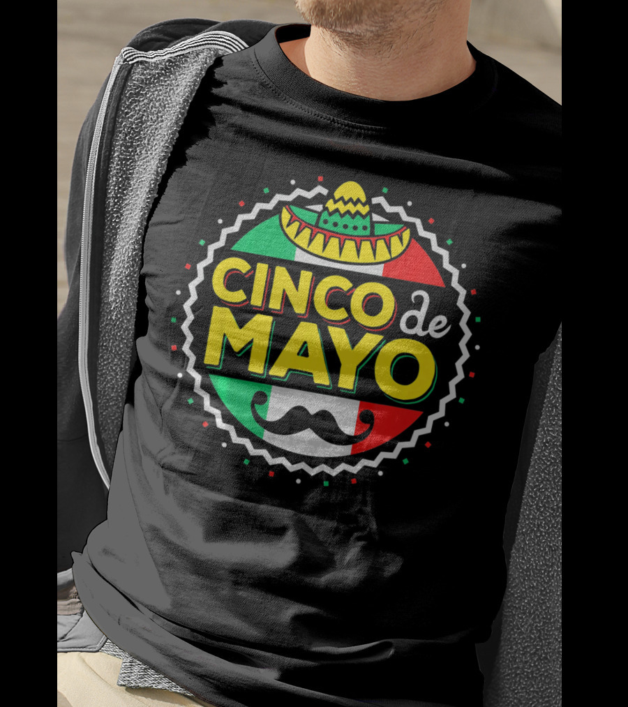 Cinco De Mayo Mexican Sombrero Mustache T-Shirt