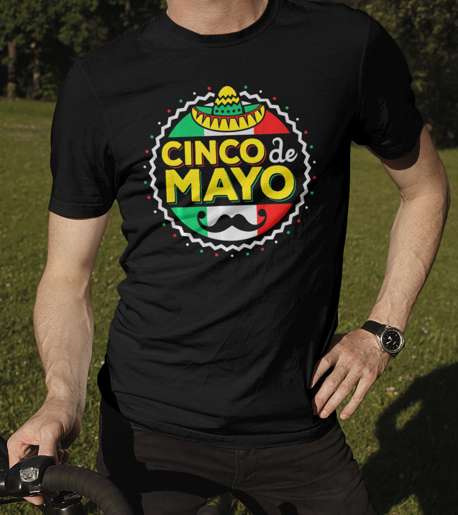 Cinco De Mayo Mexican Sombrero Mustache T-Shirt