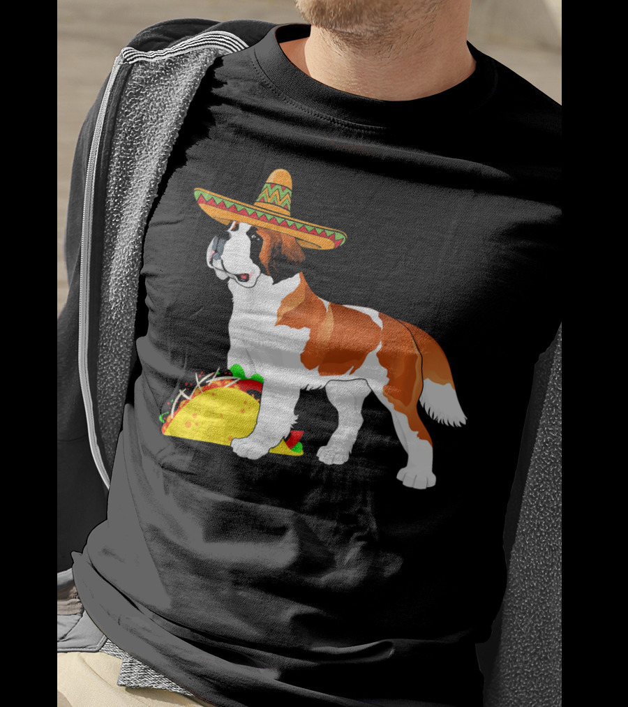 Cinco De Mayo Bernard Sombrero Taco Fun T-Shirt