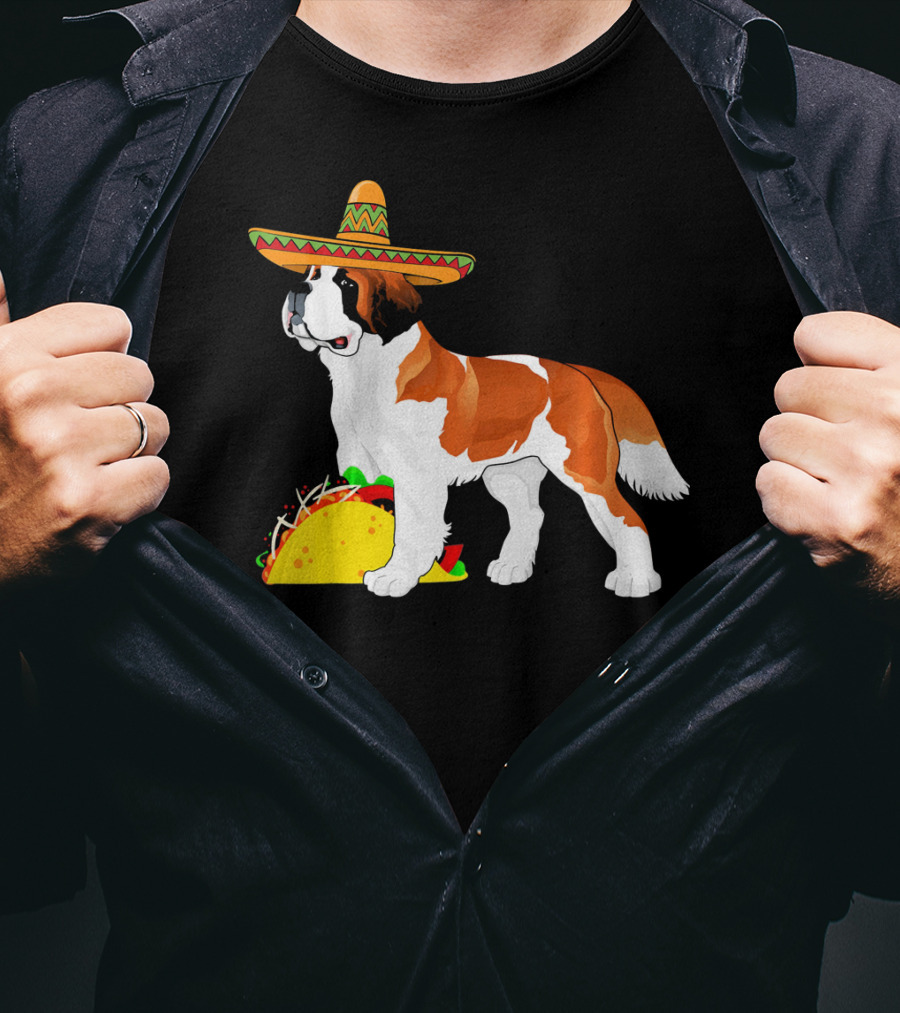 Cinco De Mayo Bernard Sombrero Taco Fun T-Shirt