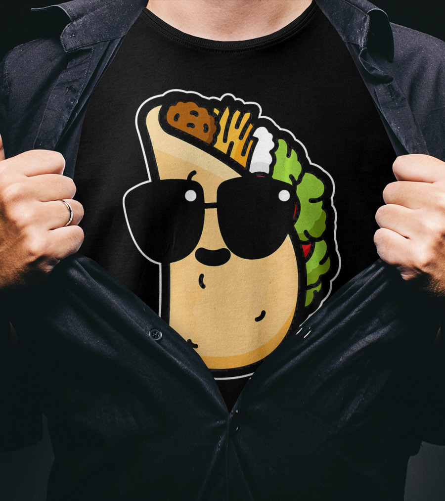 Cool Taco With Sunglasses Funny Cinco De Mayo Food Humor T-Shirt