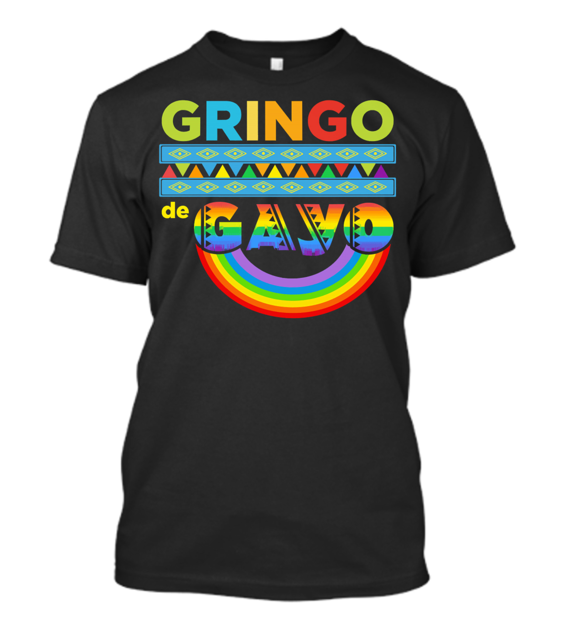 Mens Gay Gringo De Gayo Funny Cinco De Mayo LGB Rainbow T-Shirt