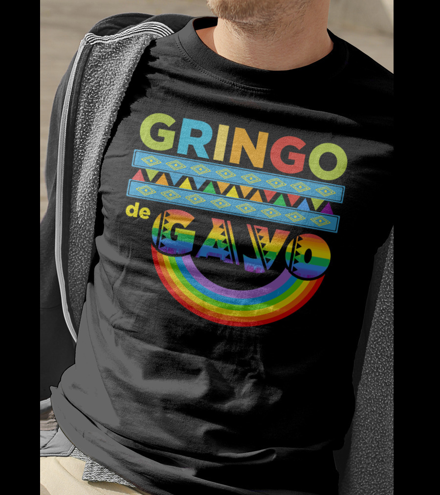 Mens Gay Gringo De Gayo Funny Cinco De Mayo LGB Rainbow T-Shirt