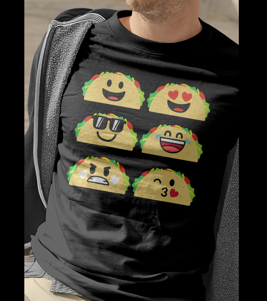 Taco Emoji Cute Cinco De Mayo Fun Expressions T-Shirt