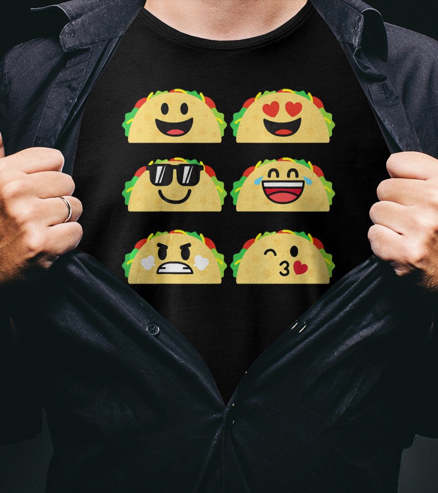 Taco Emoji Cute Cinco De Mayo Fun Expressions T-Shirt