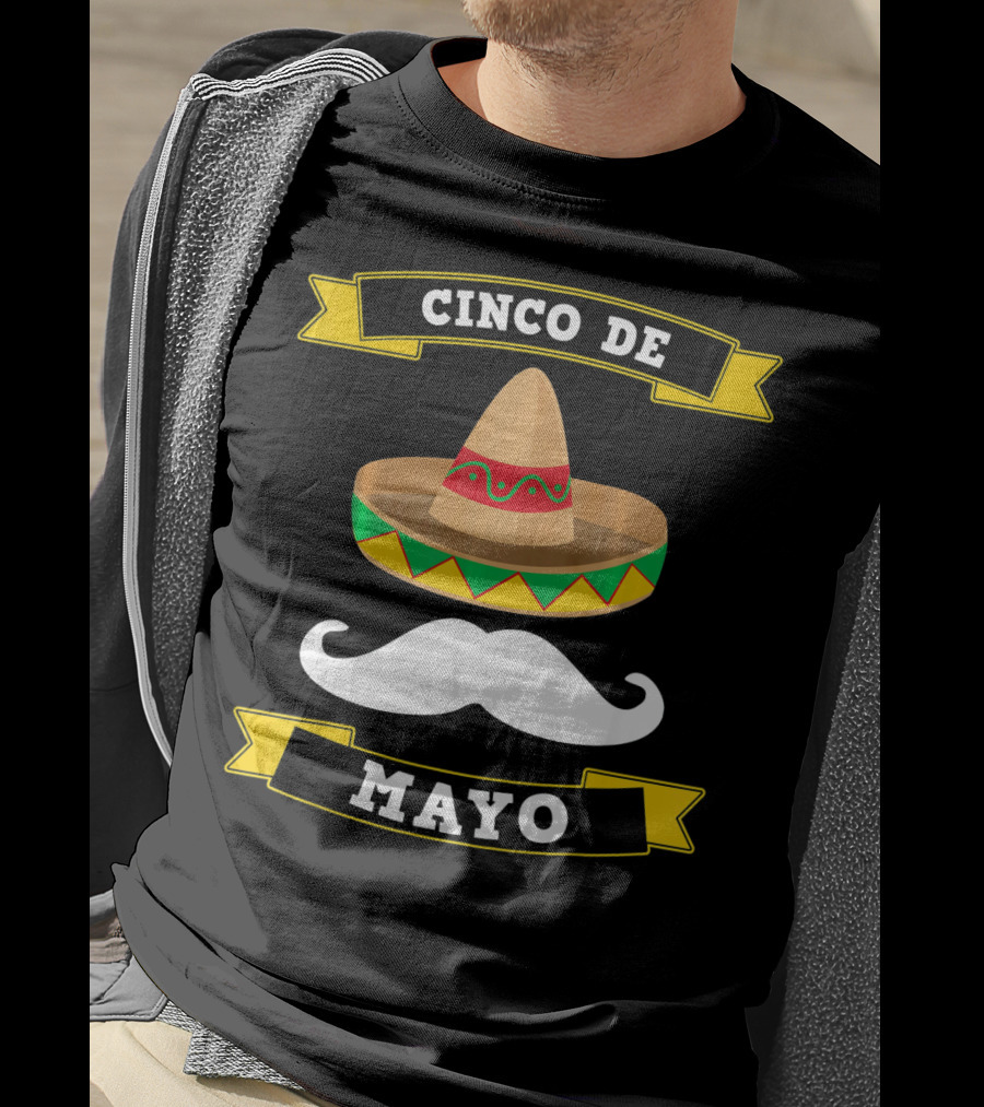 Cinco De Mayo Sombrero Moustache Mexico T-Shirt