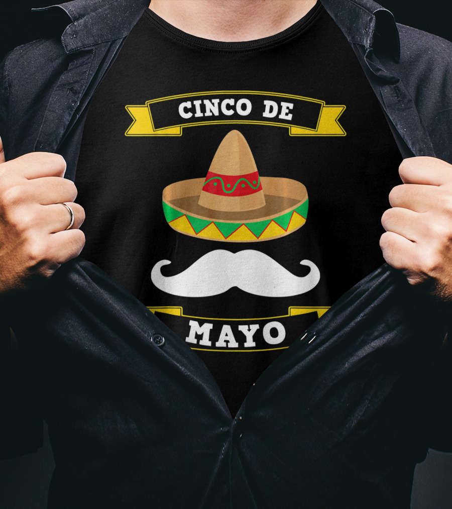 Cinco De Mayo Sombrero Moustache Mexico T-Shirt