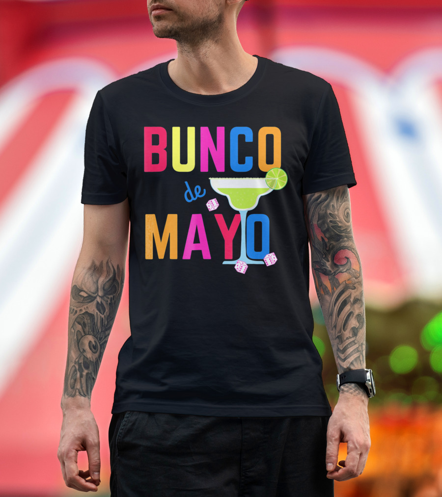 Bunco De Mayo Margarita Dice Colorful T-Shirt