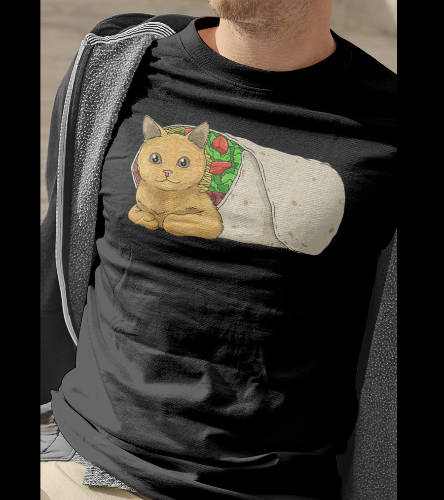 Cat Burrito Mexican Cat Cinco De Mayo Festive Humor T-Shirt