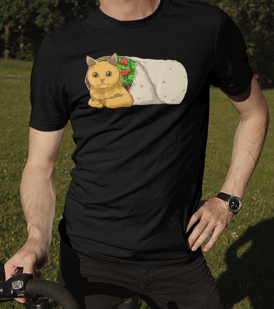 Cat Burrito Mexican Cat Cinco De Mayo Festive Humor T-Shirt