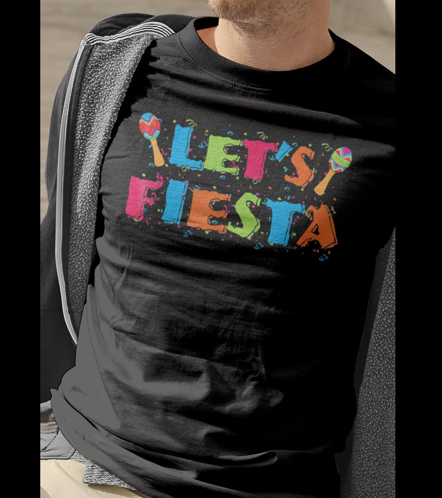 Let's Fiesta Cinco De Mayo Party Colorful Maracas T-Shirt