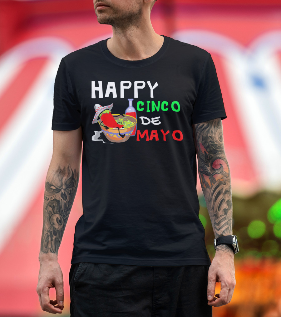 Happy Cinco De Mayo Fiesta Sombrero Chili Salsa T-Shirt