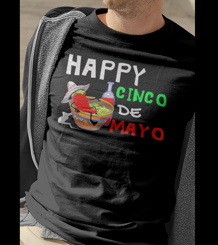 Happy Cinco De Mayo Fiesta Sombrero Chili Salsa T-Shirt