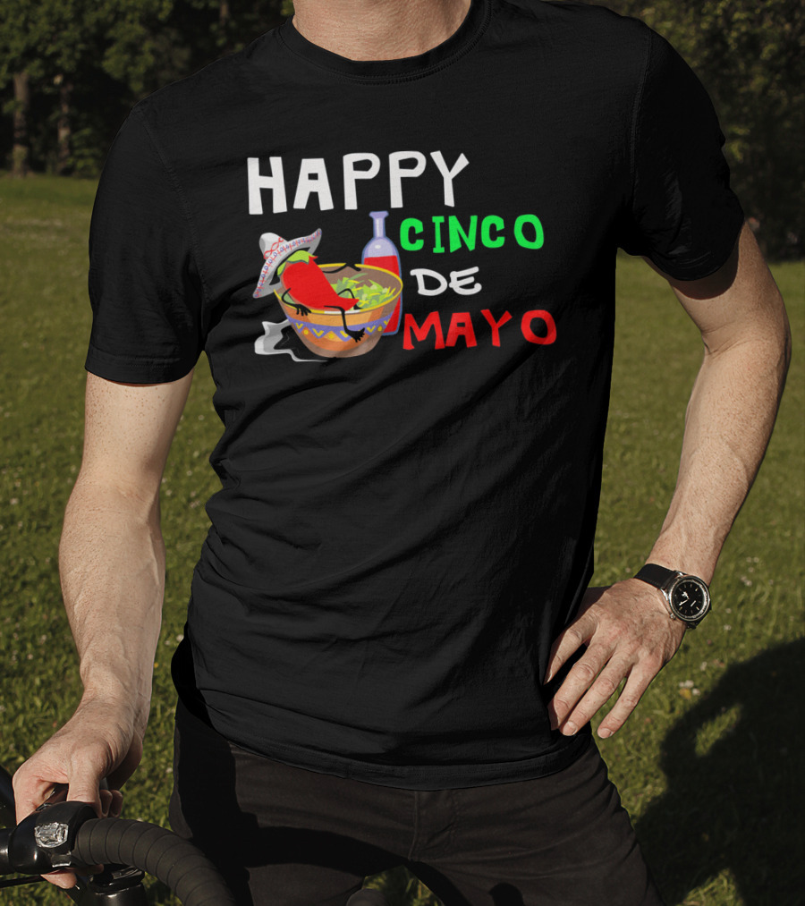 Happy Cinco De Mayo Fiesta Sombrero Chili Salsa T-Shirt