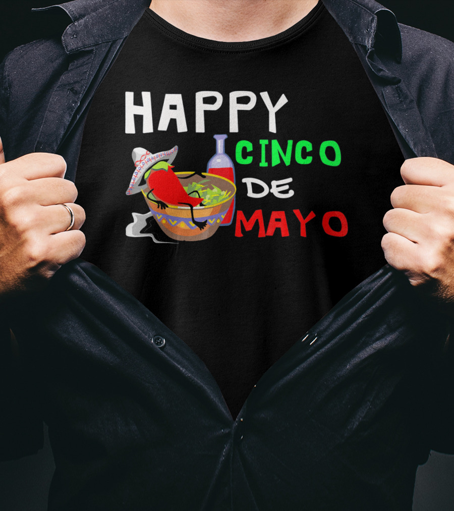 Happy Cinco De Mayo Fiesta Sombrero Chili Salsa T-Shirt