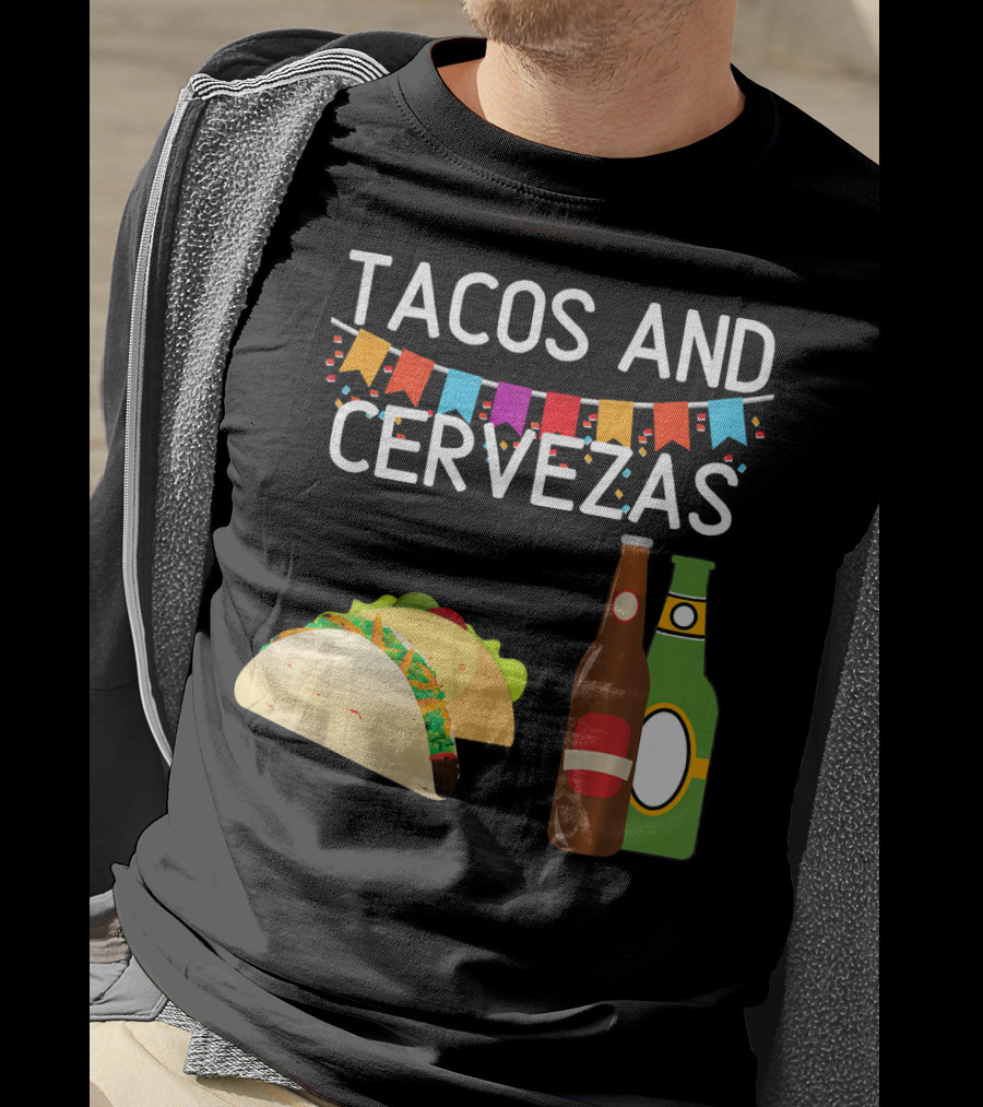 Tacos And Cervezas UberGuber Funny Mexic Beer Fiesta T-Shirt