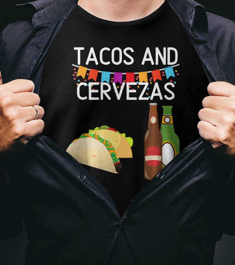 Tacos And Cervezas UberGuber Funny Mexic Beer Fiesta T-Shirt