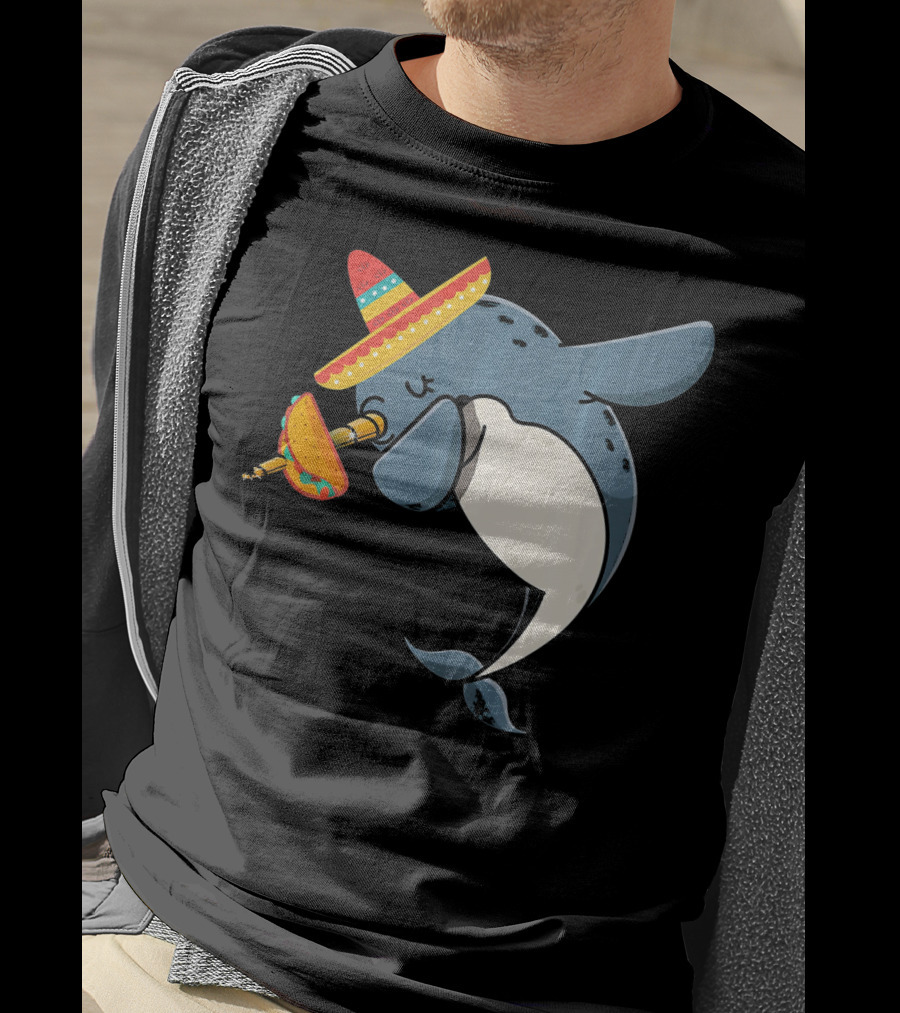 Narwhal Sombrero Taco Cinco De Mayo Funny Narwhal T-Shirt