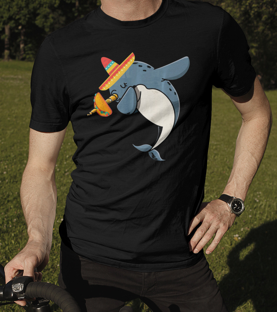 Narwhal Sombrero Taco Cinco De Mayo Funny Narwhal T-Shirt