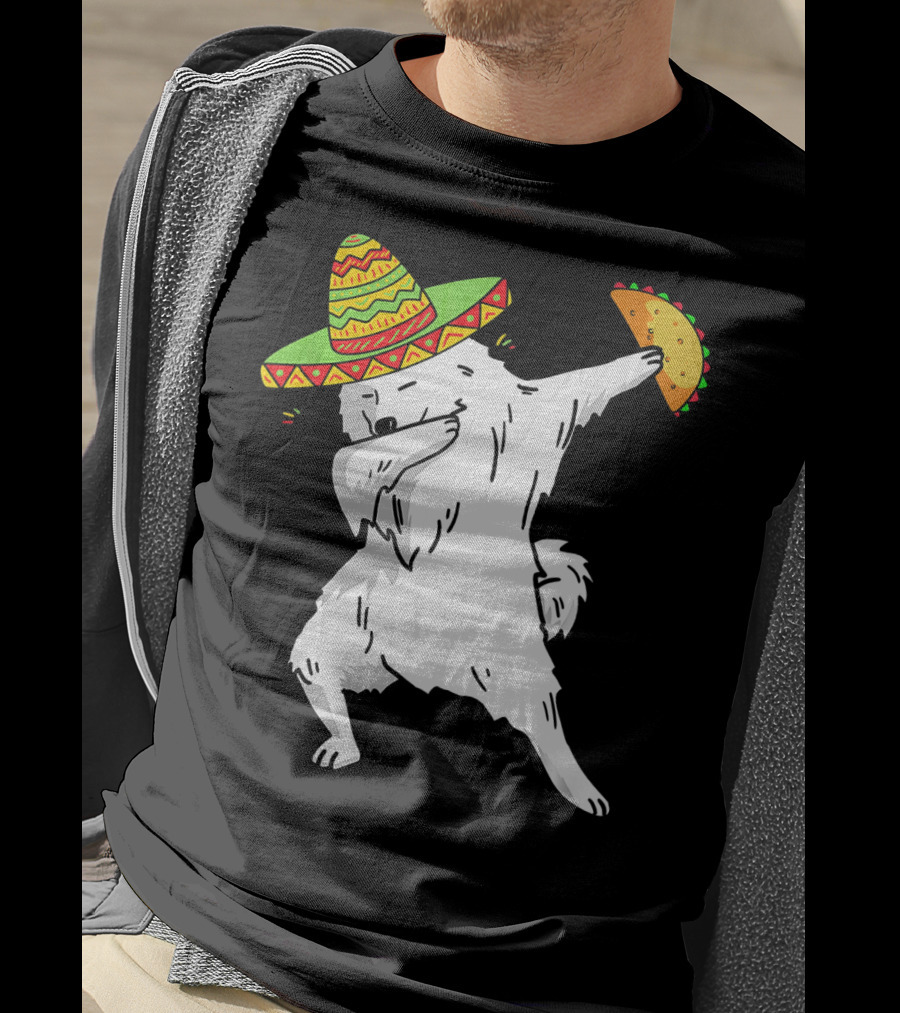 Cinco De Mayo Samoyed Dabbing With Taco And Sombrero T-Shirt