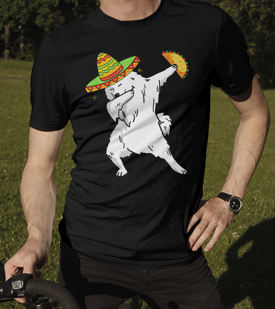 Cinco De Mayo Samoyed Dabbing With Taco And Sombrero T-Shirt
