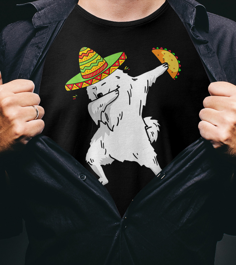 Cinco De Mayo Samoyed Dabbing With Taco And Sombrero T-Shirt
