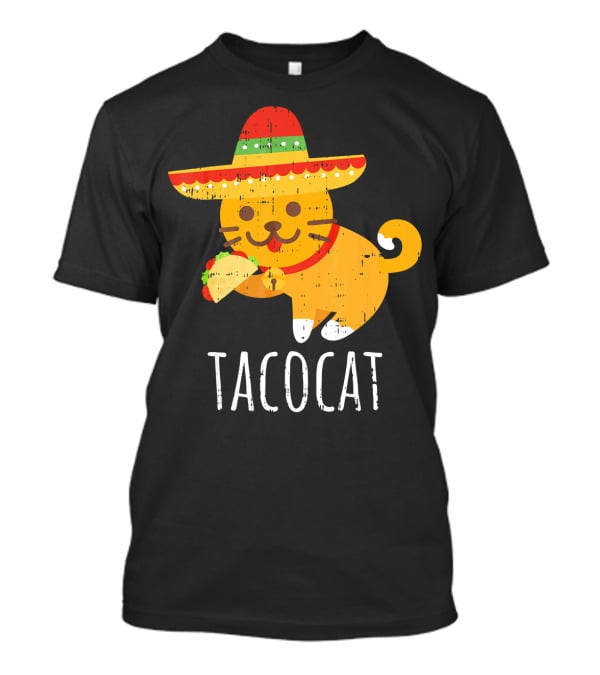 Tacocat Sombrero Taco Cat Funny Mexican Cinco De Mayo T-Shirt