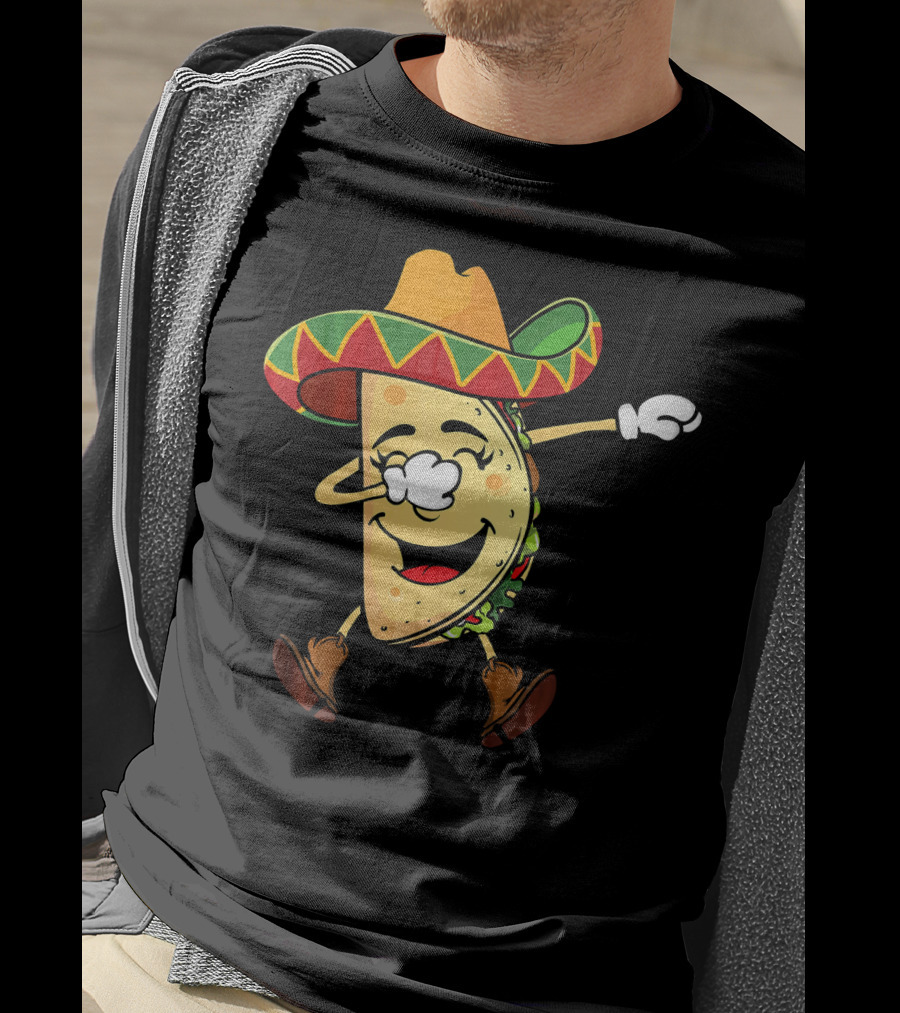 Dabbing Taco Sombrero Mexican Cinco De Mayo T-Shirt